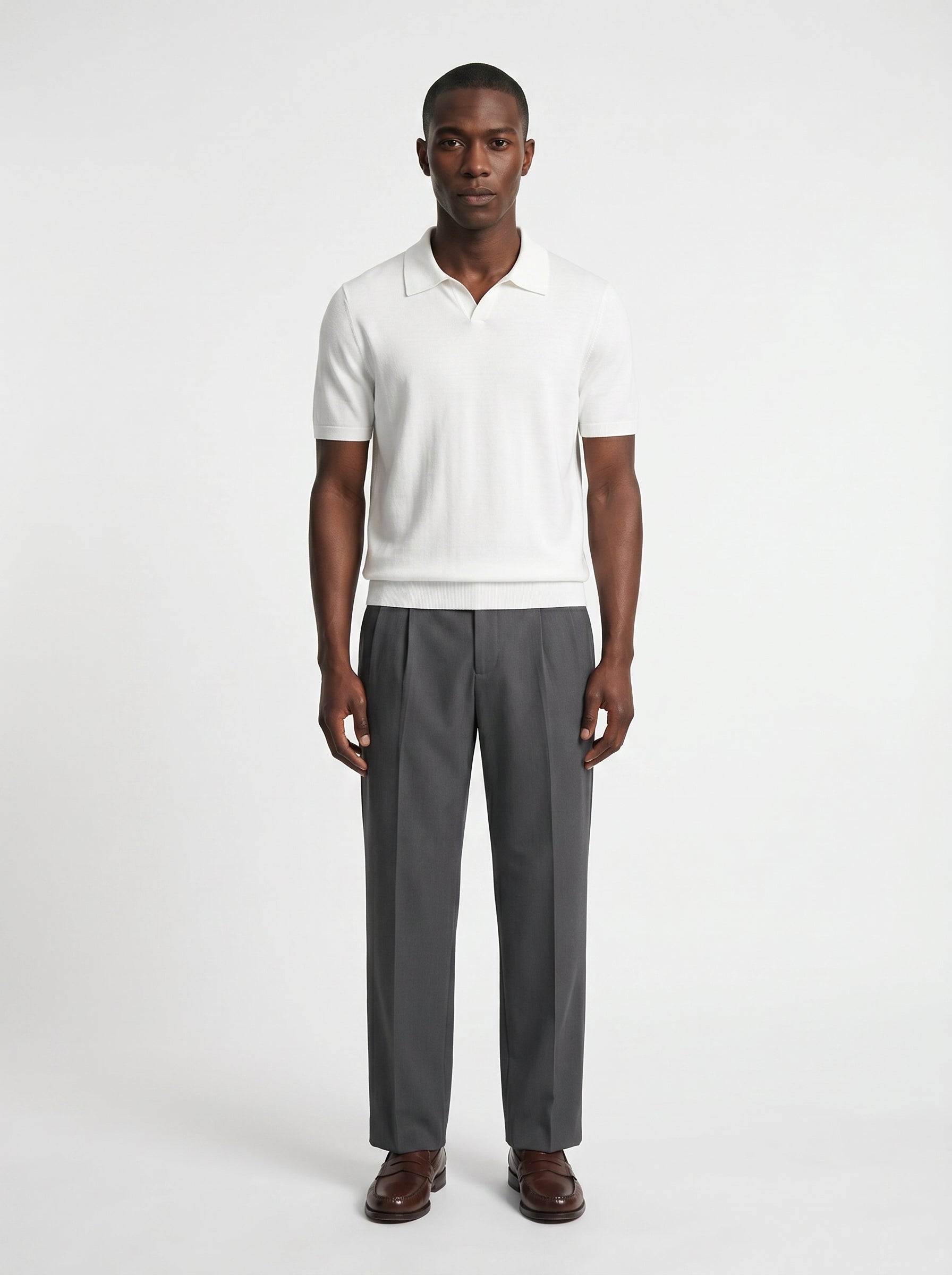 Arden Cotton-Lyocell Tailored Trousers (Charcoal Grey)