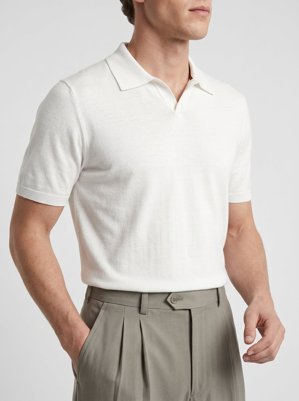 Adrien Open-Collar Polo