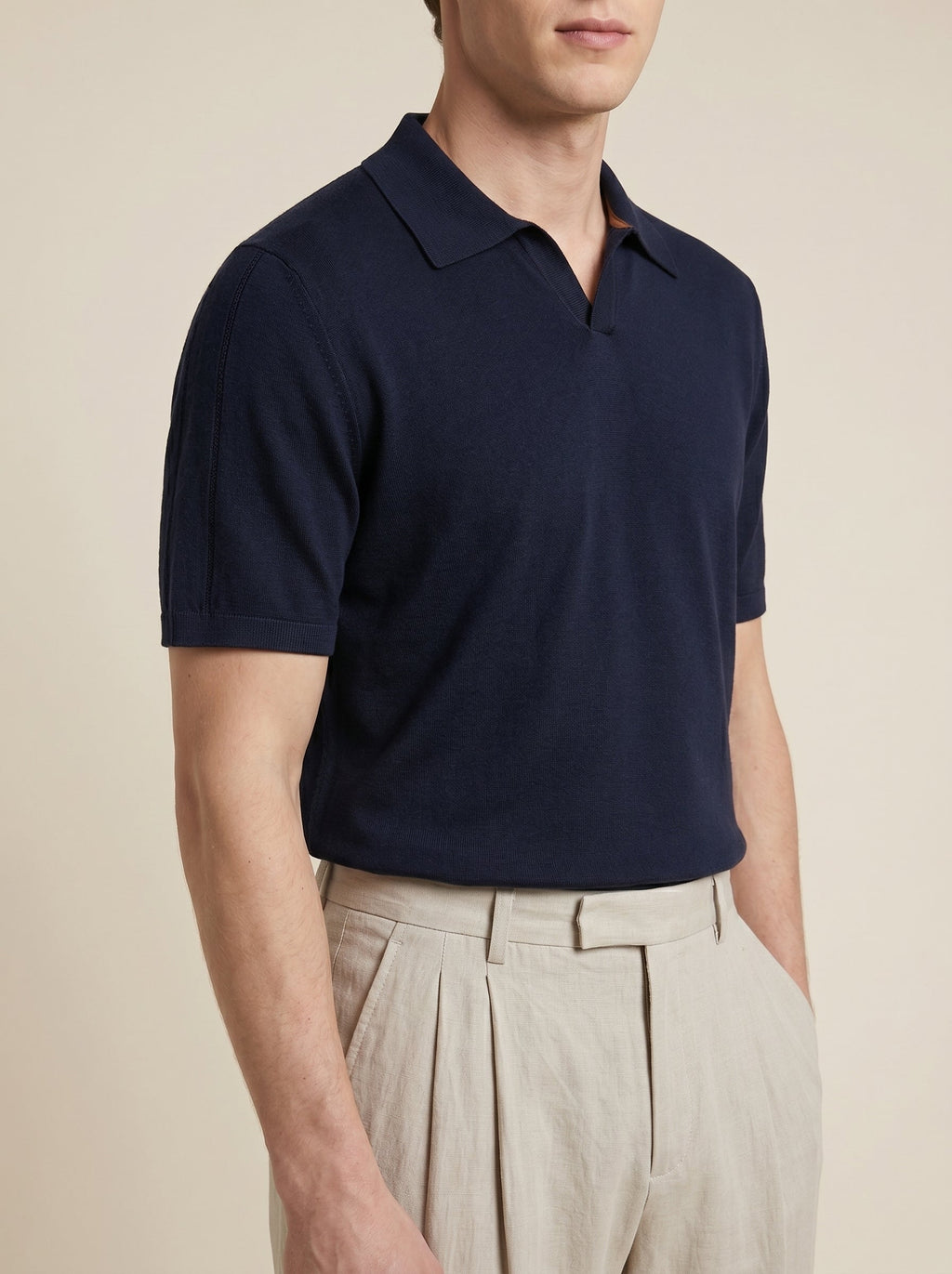 Adrien Open-Collar Polo