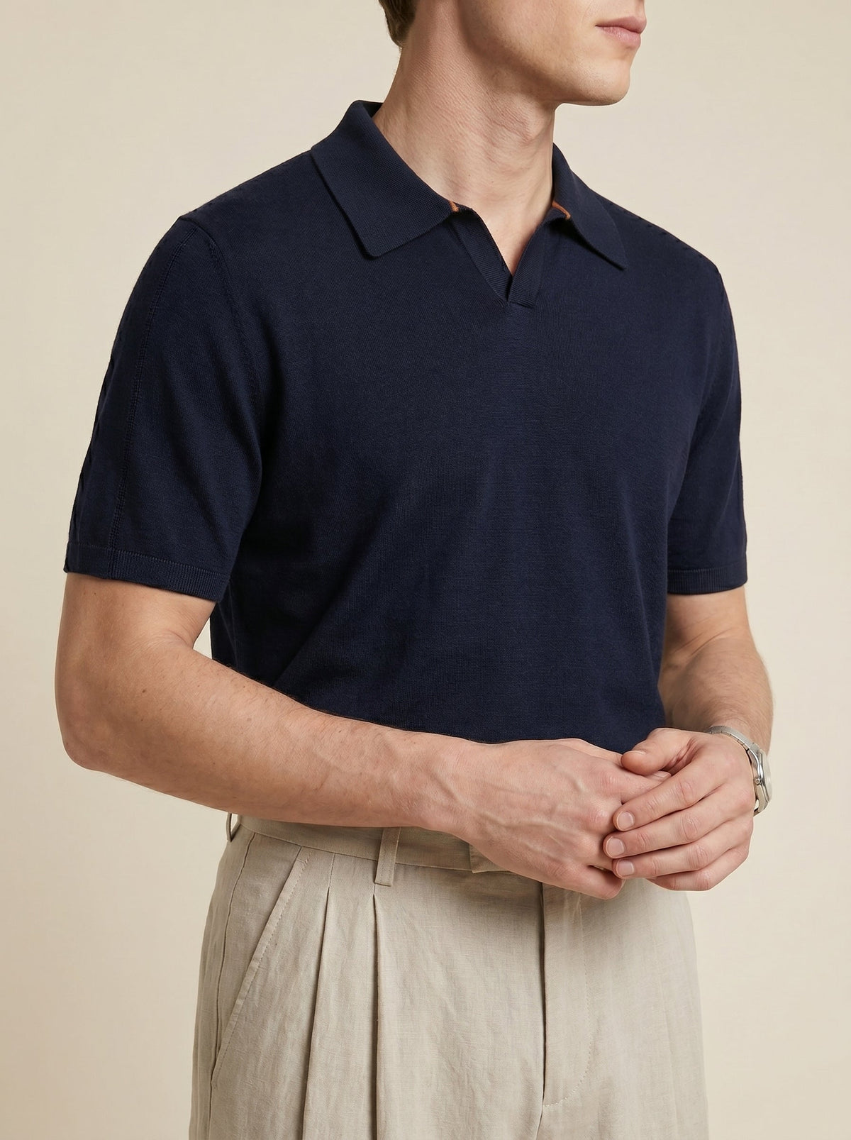 Adrien Open-Collar Polo