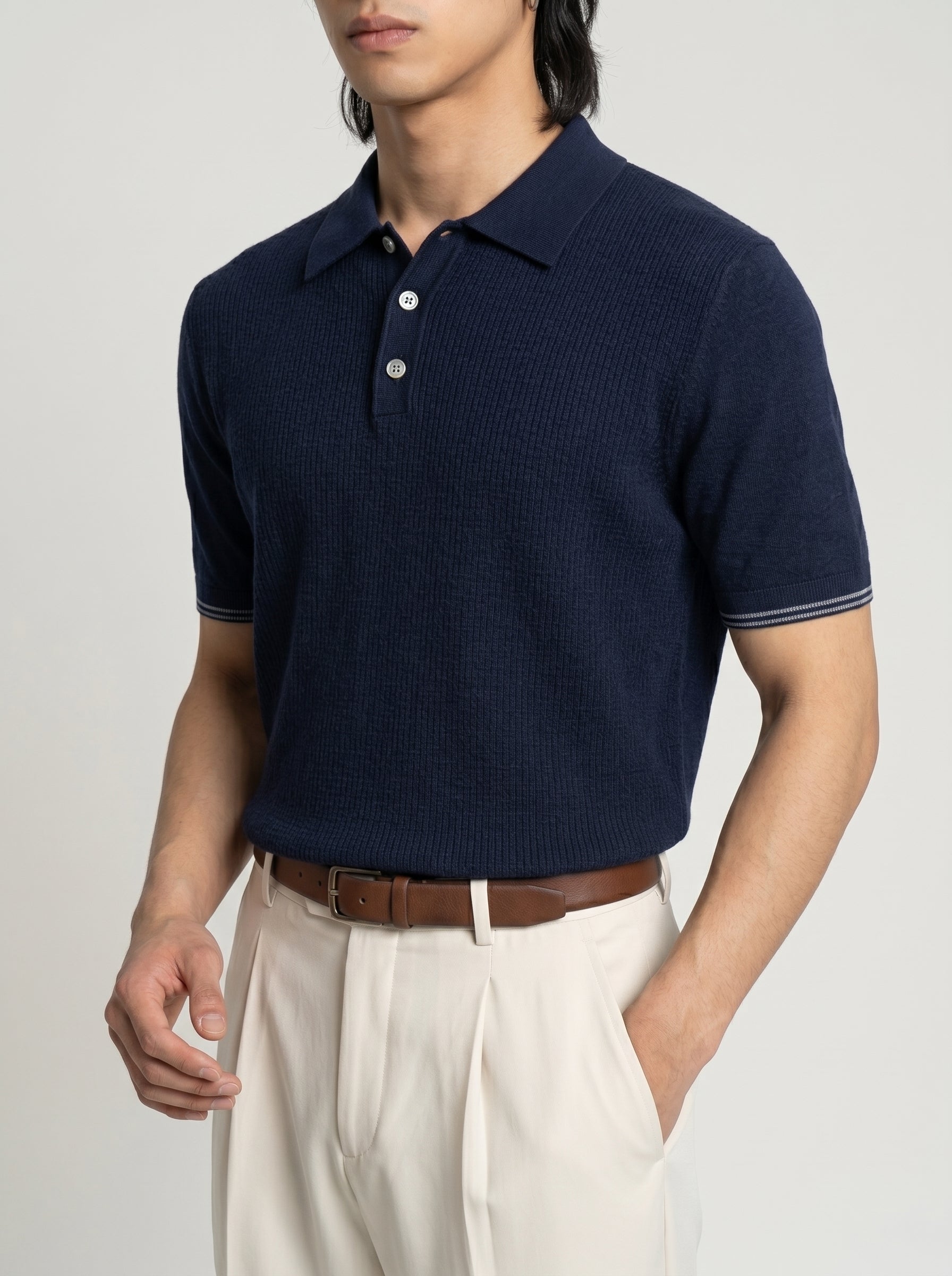 Armand Textured Knit Polo