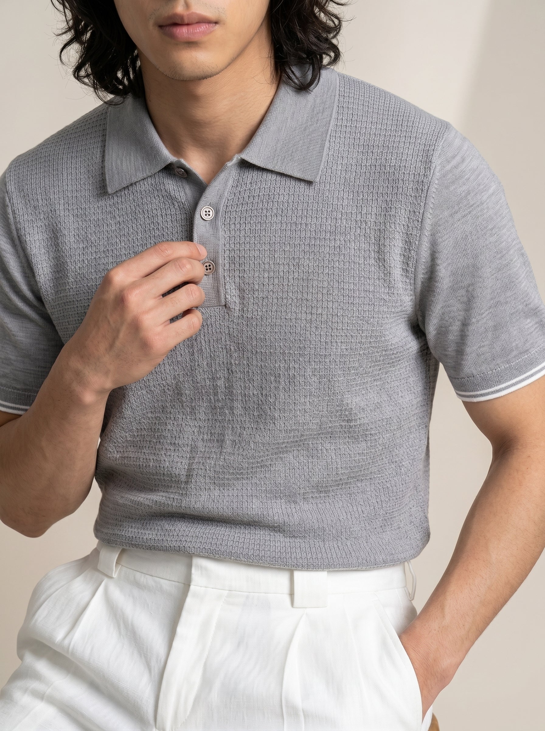 Armand Textured Knit Polo
