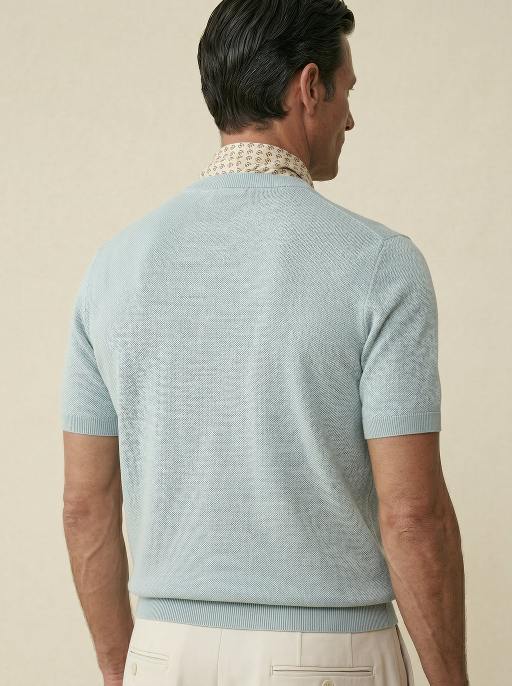 Luca Silk-Cotton Knit Tee (Sea Mist)