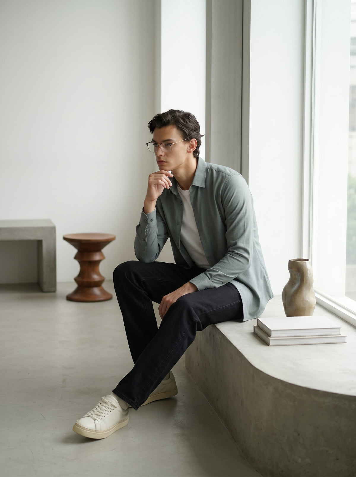 Laurent Brushed Silk Shirt