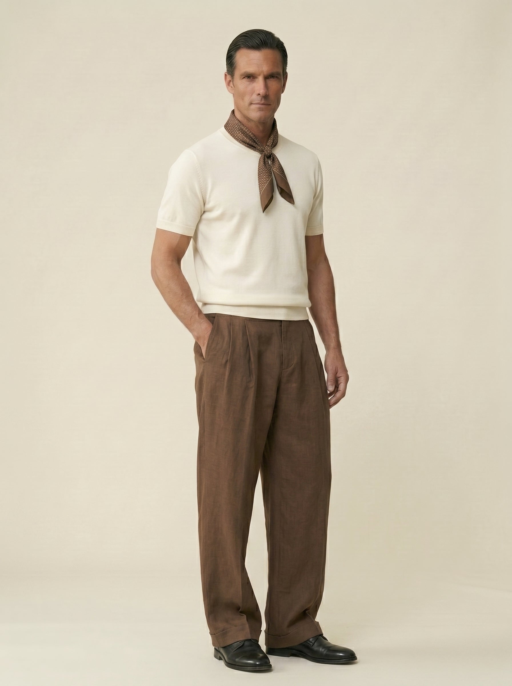 Lorenzo Linen Pleated Trousers