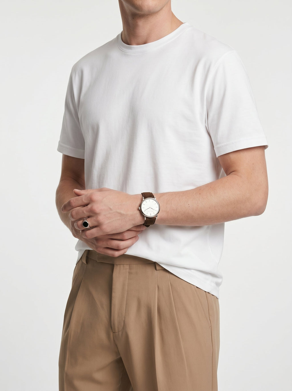 Arden Cotton-Lyocell Tailored Trousers (Sandstone)