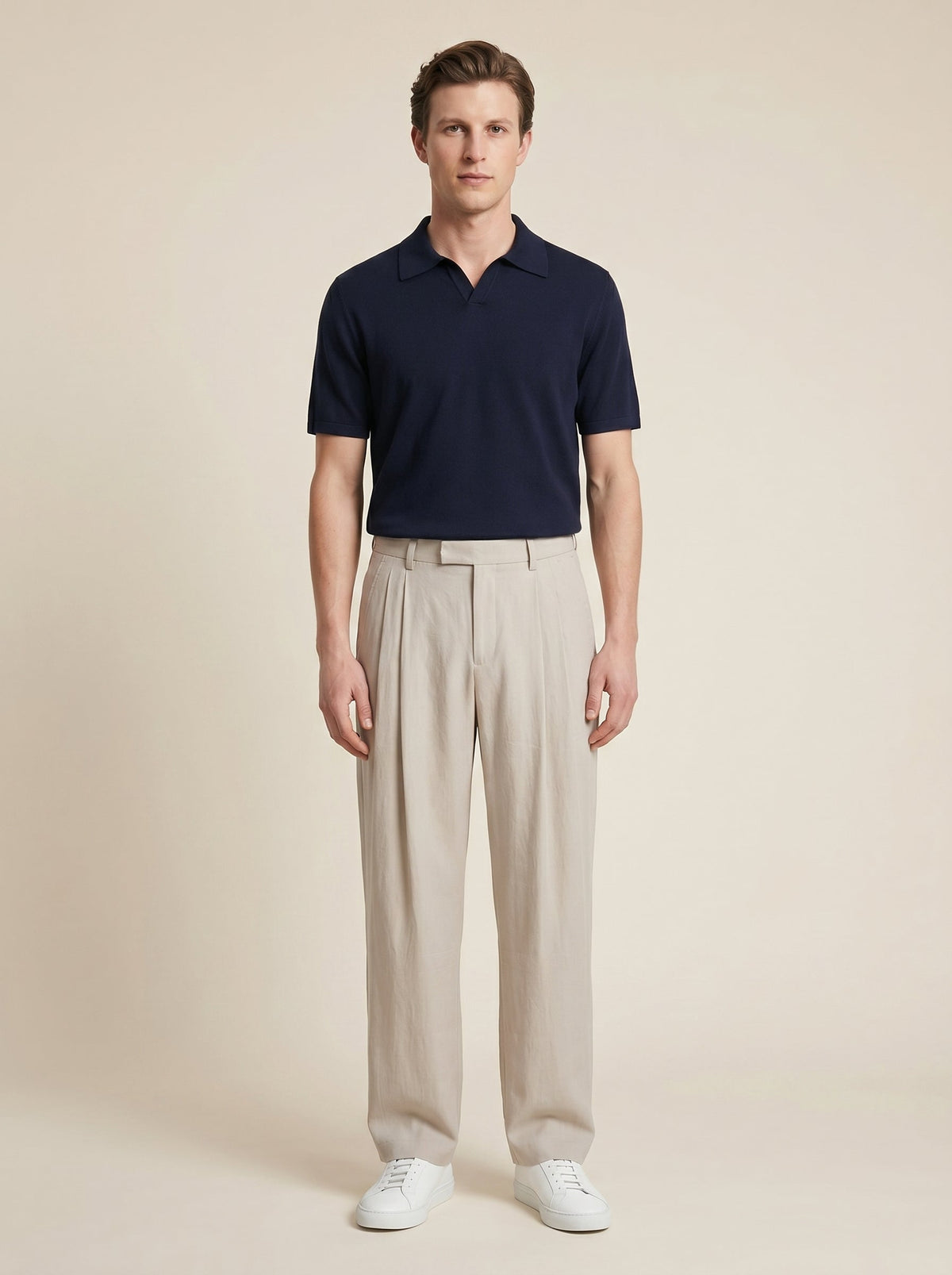 Adrien Open-Collar Polo